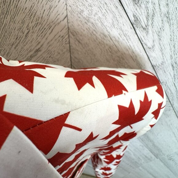 Suslo Blazer Canada Maple Leaf Print Mens Medium 40 Slim Fit Red White Canadian - Picture 8 of 9